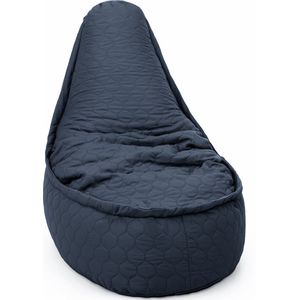 Drop & Sit - zitzak/stoel - tijdloos gewatteerd nylon - Noa SR voor volwassenen en kinderen - donkerblauw - 75 x 95 - 180 liter