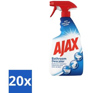 Ajax - Badkamer Ontkalker Spray - Verwijdert Hardnekkig Kalk - 750 ml - Bulkverpakking - 20 stuks