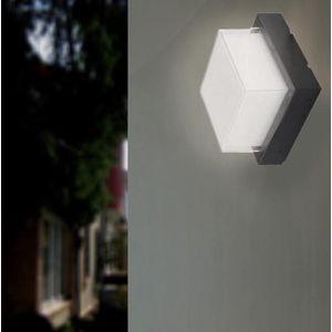 Zwarte kubus LED wandlamp IP65 - Warm wit licht - Aluminium - Zwart - Wit Chaud 2300K - 3500K - SILUMEN
