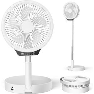 Ventilator Draadloos - Igia Malina - Statiefventilator - Tafelventilator - USB Oplaadbaar - Inklapbaar - Hoogte Verstelbaar - Wit