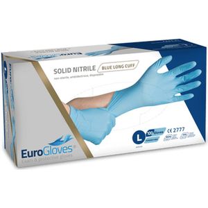 Eurogloves handschoenen - solid nitrile 300 mm - blauw -Large - poedervrij- 20 x 100 stuks voordeelverpakking