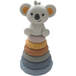 Mabebi - Stapeltoren - Baby speelgoed - Zacht speelgoed - Baby motoriek - Bijtspeelgoed - Educatief speelgoed - Kraam cadeau - Koala meerkleurig