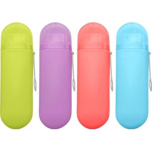 Purepeak Tandenborstelhouder Set 4 Stuks - Tandenborstelkoker Groot - Tandenborstel Case - Reisaccessoires - Reiskoker – Beschermer - Reisgadgets