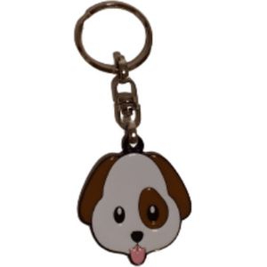 Emoji metalen sleutelhanger - honden hoofd