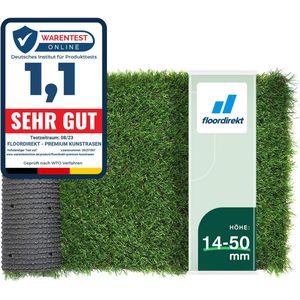 FLOORDIREKT Kunstgras Windsor - Buiten Gazontapijt - per Meter - Grastapijt - Opgerold Gras - Gazon voor Balkon & Tuin - op Maat Gemaakt - 25mm Hoog - 1700 g/m² - 100 x 1000 cm