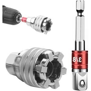Instelbaar Universeel Dopsleutelgereedschap - Robuust Vanadiumstaal - incl. 10 mm Steeksleutel en 3/8-inch Adapter