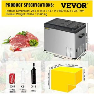 Collox Koelbox elektrisch: Draagbare Vriezer 30L met 12V/24V DC en 110-240V AC - Ideaal voor Buiten, Caravan en Kamperen