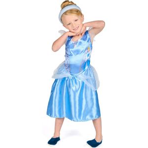 DISGUISE - Basis Cinderella vermomming voor kinderen - 122/134 (7-8 jaar)
