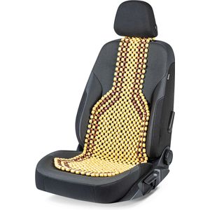 CarComfort Stoelbekleding van houten kralen, massage autostoelbekleding hout, universele zitmat naturel, 1 stuk