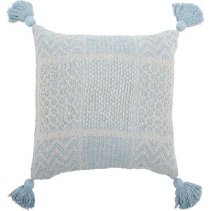 Bloomingville - Rodion kussen blauw - 45x45cm - gerecycled katoen
