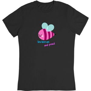 LGBT Lesbi T-Shirt Maat S Zwart - Les Bee An and Proud - Funny Grappig inclusief divers