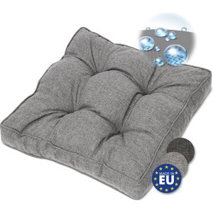 Beautissu BeauFlair – Outdoor Lounge Zitkussen 70x70cm – Tuinkussen 10cm dik – Hoes Vuil & Waterafstotend – Lichtgrijs