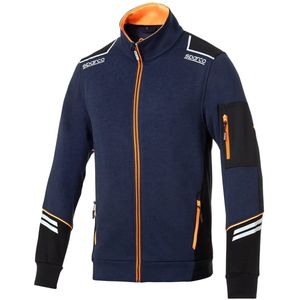 Sparco Tech Sweatshirt met rits - Zwart-Oranje / 3XL