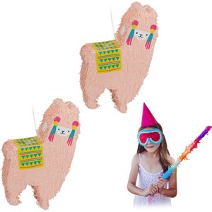 Relaxdays 2 x lama pinata - alpaca - feestartikel - verjaardag - piñata - decoratie