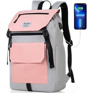 Selbro ® 17"" Laptoprugzak voor Dames, Schoolrugzak voor Meisjes Tiener Rugzak voor School Vrouwen Schooltas met Laptopvak Dagrugzak voor Universitaire Studie Kantoor