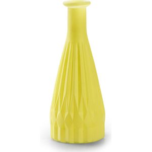 Jodeco Bloemenvaas Patty - mat geel - glas - D8,5 x H21 cm - fles vaas