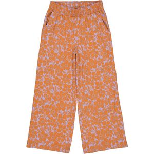 Quapi - Meisjes broek - Doris - AOP Oranje bloemen - Maat 134/140