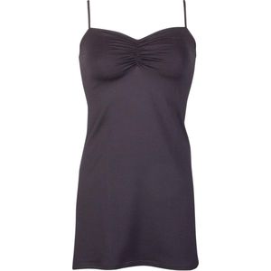 RJ Bodywear Pure Color dames jurk (1-pack) - onderjurk met verstelbare bandjes - zwart - Maat: L
