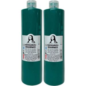 Südor Textielverf 1000 ml, groen.Wasbestendige textielverf voor lichte stoffen. Wasmachinebestendig, wasbestendig. Fixatie door strijken (2 x 500 ml)