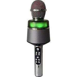 N-GEAR Star Mic - Bluetooth Karaoke Microfoon voor Kinderen - met Speaker & Verlichting - Draadloos - Silver