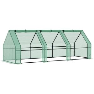 Tunnelkas - Tuinkas - Kweekkas - Broeikas - Kweektent - Kas - 270 x 90 x 90 cm - Groen