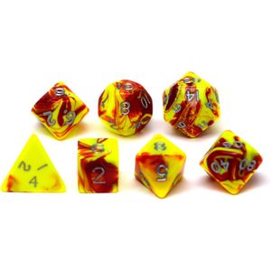 Hot Games Toxic Geel / Rood Dobbelsteen Set (7 stuks)