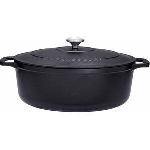 Chasseur Ovale Stoofpan 3,2 liter - gietijzeren kookpot - gietijzeren braadpan - zwart