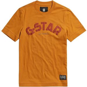 G-star Puff Logo Slim Korte Mouwen Ronde Nek T-shirt Oranje L Man