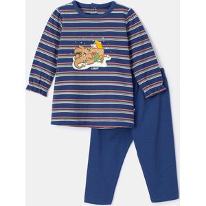 Woody pyjama baby meisjes - multicolor gestreept - mammoet - 232-10-BLB-S/904 - maat 80