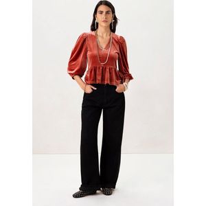 Sissy-Boy - Rode velvet peplum top