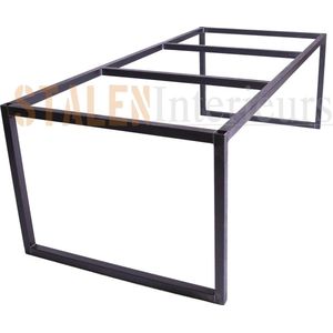 Frame Open-dichte poot| 200x100 | Koker 40x40| Zwart structuur| Industrieel Tafelonderstel