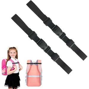 Antislip universele borstriemen voor rugzak - Nylon riem met gesp voor volwassenen en kinderen (zwart)