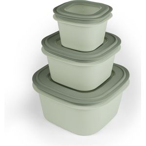 Sunware - Sunware Sigma home Vershoudbakjes - Diepvriesbakjes - BPA vrij - 3 stuks - 0,8L + 1,8L + 3,8L - Groen -