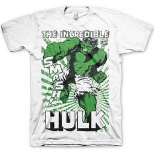 Marvel The Hulk Heren Tshirt -S- Smash Wit