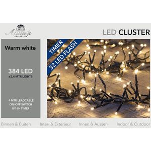 Anna's Collection Clusterverlichting - timer-knipper - 384 warm witte leds