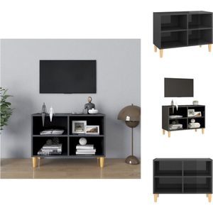 vidaXL Tv-kast - Tv-kasten - Tv-standaard - Tv-standaarden - Tv-meubel met houten poten 69,5x30x50 cm hoogglans grijs