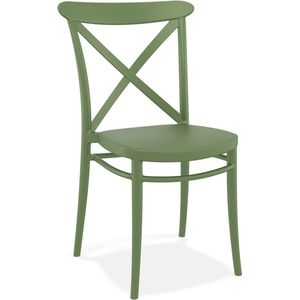 Alterego Retro stapelbare stoel 'JACOB' van groene kunststof
