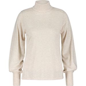 Red Button Trui Sweet Roll Neck Puff Sleeve Srb4067 87 Stone Dames Maat - XS