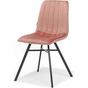 Roze Velvet eetkamerstoel Dex