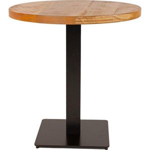 Dimehouse Bistrotafel Rond - 60 x 60 cm - Metaal - Mangohout - Eettafel