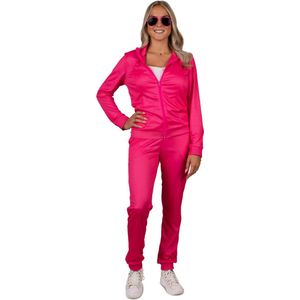 PartyXplosion - Jaren 80 & 90 Kostuum - Pink Nation Teamplayer - Vrouw - Roze - Maat 40 - Carnavalskleding - Verkleedkleding
