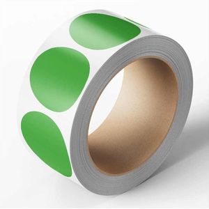 Ronde groene markeringsstickers - zelfklevend papier - 500 stuks op rol Ø 10 mm