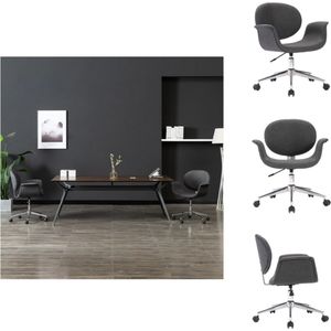 vidaXL Kantoorstoel - Donkergrijs - 67x62x(80-87.5)cm - Ergonomisch ontwerp - Bureaustoel