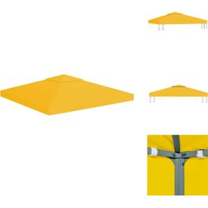 vidaXL Prieeldak 3x3m - Waterbestendig polyester - Geel - Versterkte hoeken - Partytent