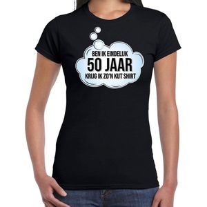 Bellatio Decorations verjaardag cadeau t-shirt dames - 50 jaar/Sarah - zwart - kut shirt XL