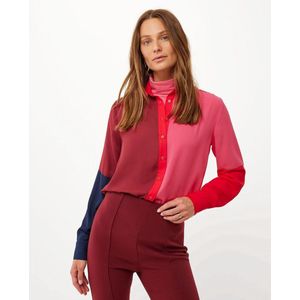 Colorblock Blouse Dames - Multicolor - Maat XS