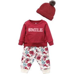 Lily & Jack - 3-delige outfit voor babymeisjes - SMILE - Maat 3-6 mnd - 68