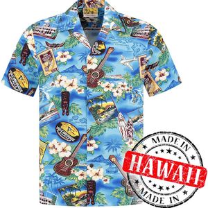 Hawaii Blouse Mannen - Shirt - Hemd ""Party op Hawaii"" - 100% Katoen - Aloha Shirt - Heren - Made in Hawaii Maat XXL