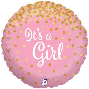 Folieballon It's A Girl - Ballon - Ballonnen - Decoratie - Versiering - Geboorte - Babyshower - Gender reveal - Meisjes - Folie - roze