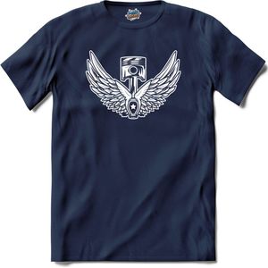 Monteur | Auto - Cars - Retro - T-Shirt - Unisex - Navy Blue - Maat S